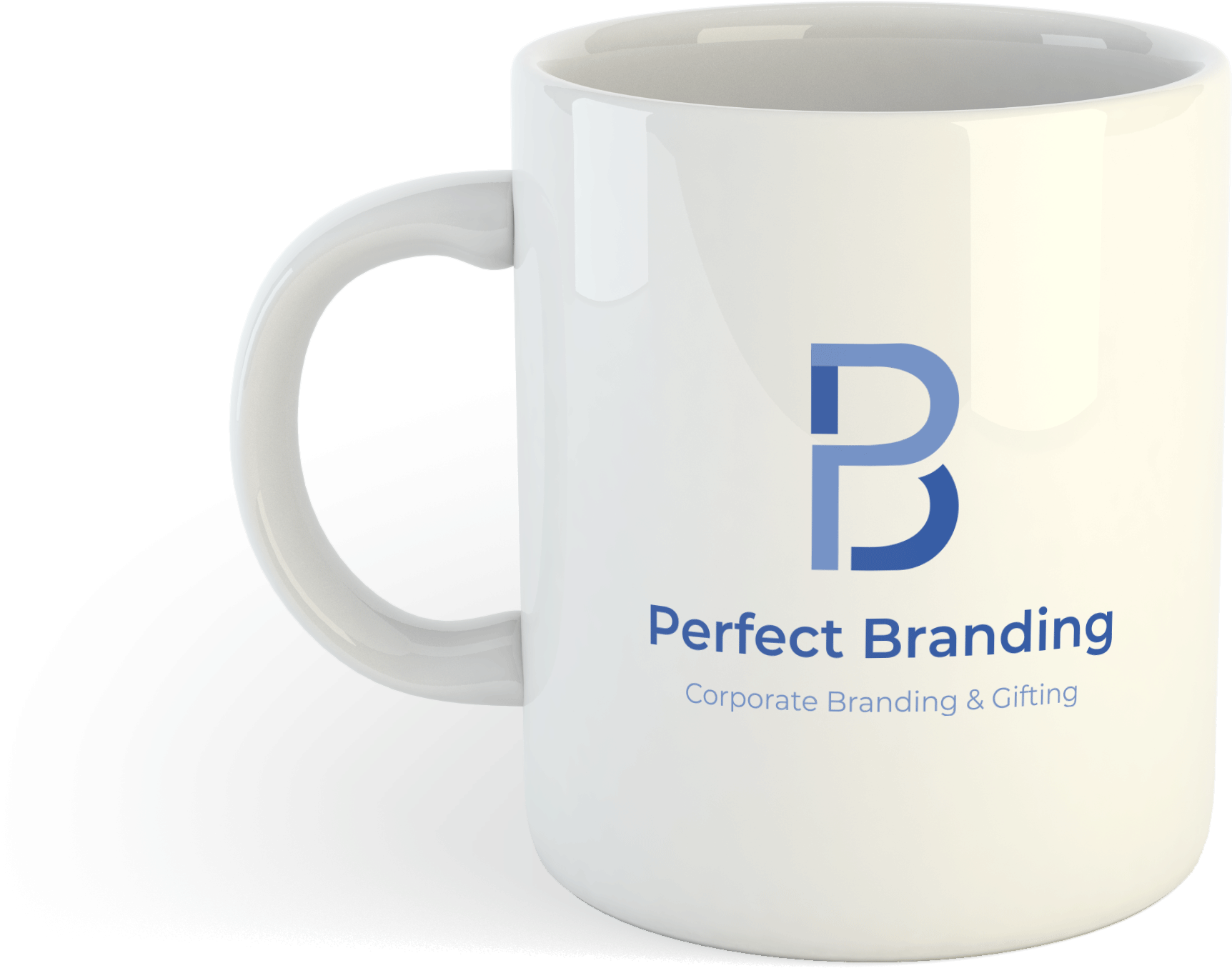 Branded White Coffee Mug PNG image