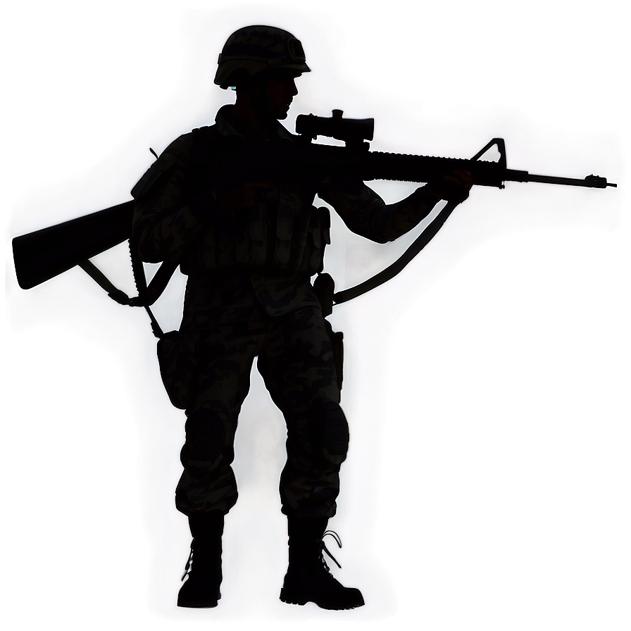 Brave Soldier Silhouette Png 06272024 PNG image