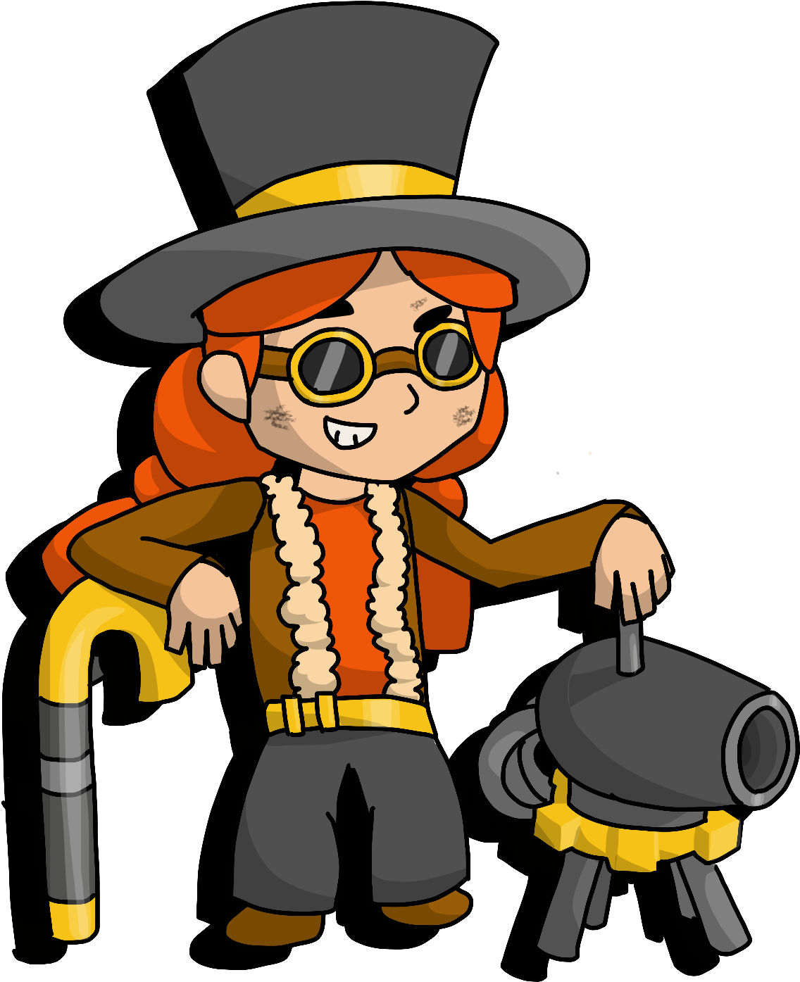 Brawl Stars Animated Characterwith Cannon PNG image