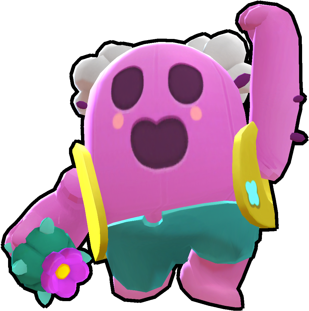 Brawl Stars Pink Robot Character PNG image