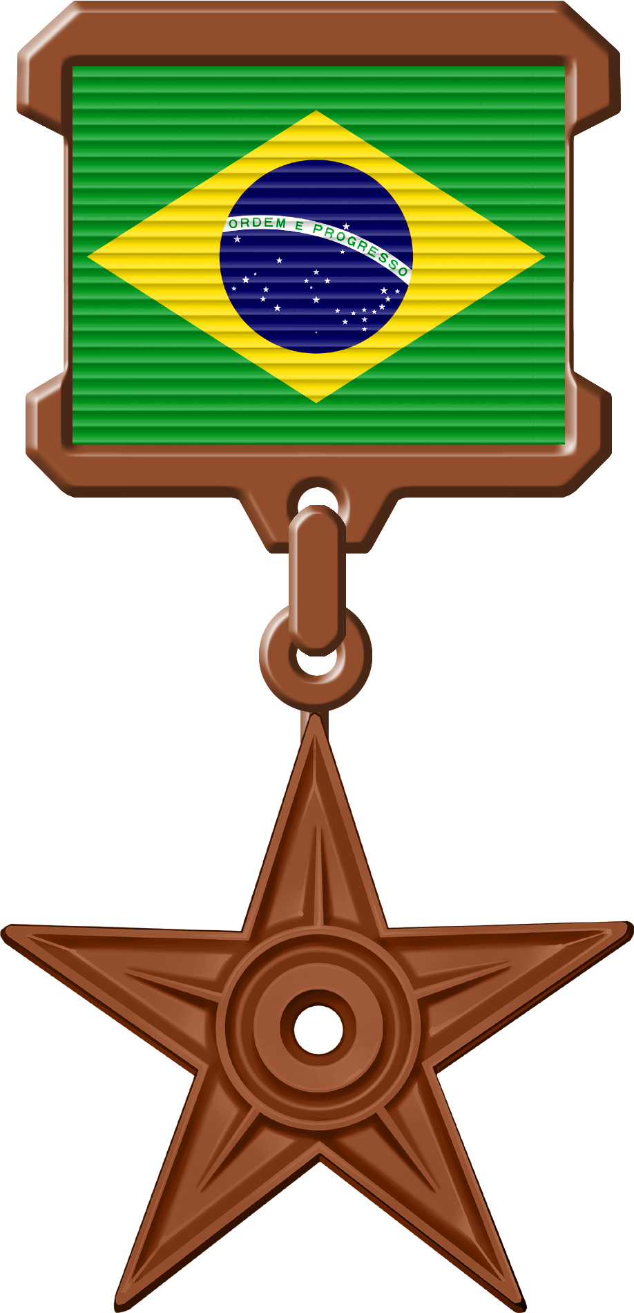 Brazilian Flag Medal Graphic PNG image