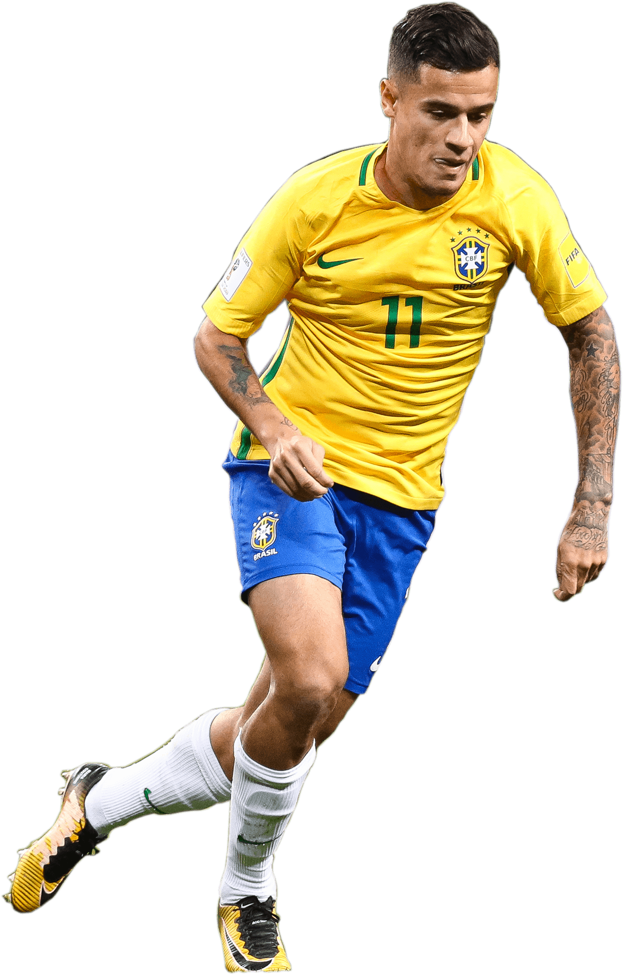 Brazilian Football Playerin Action PNG image