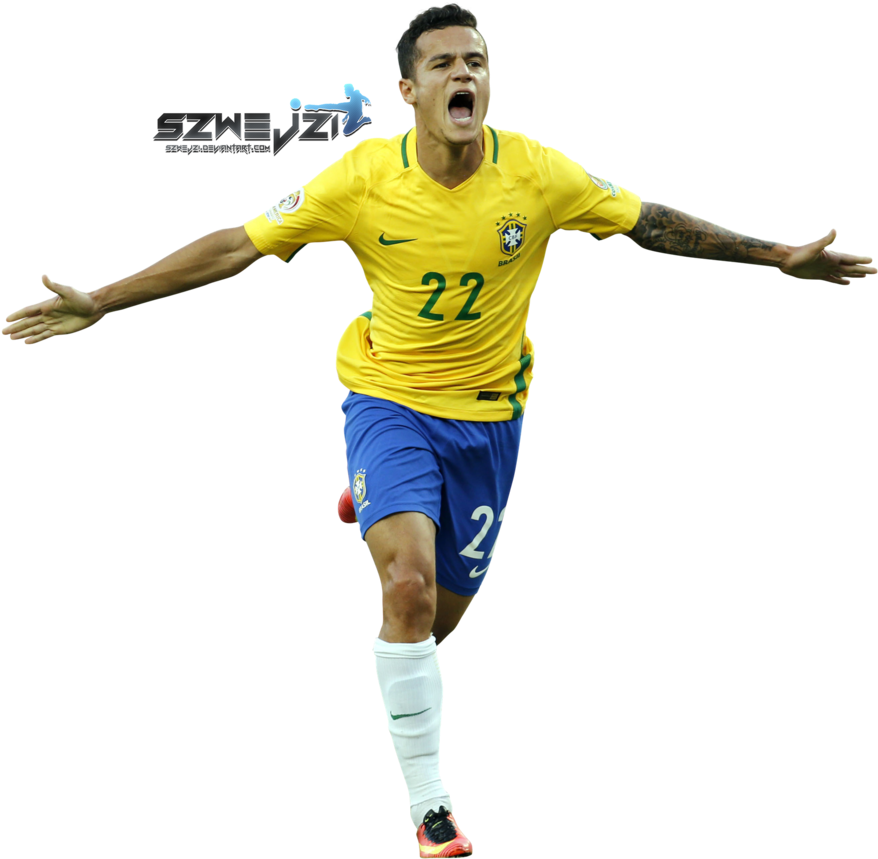 Brazilian Footballer Celebration PNG image