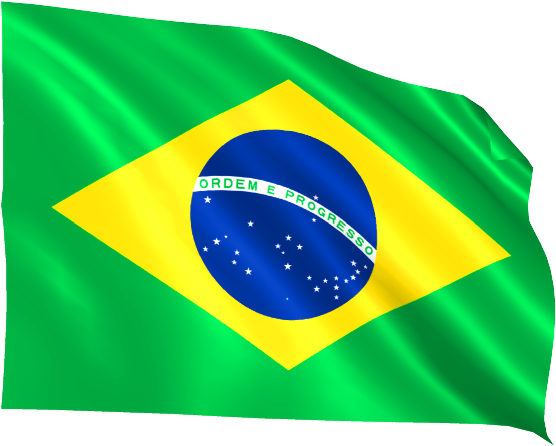 Brazilian National Flag Waving PNG image