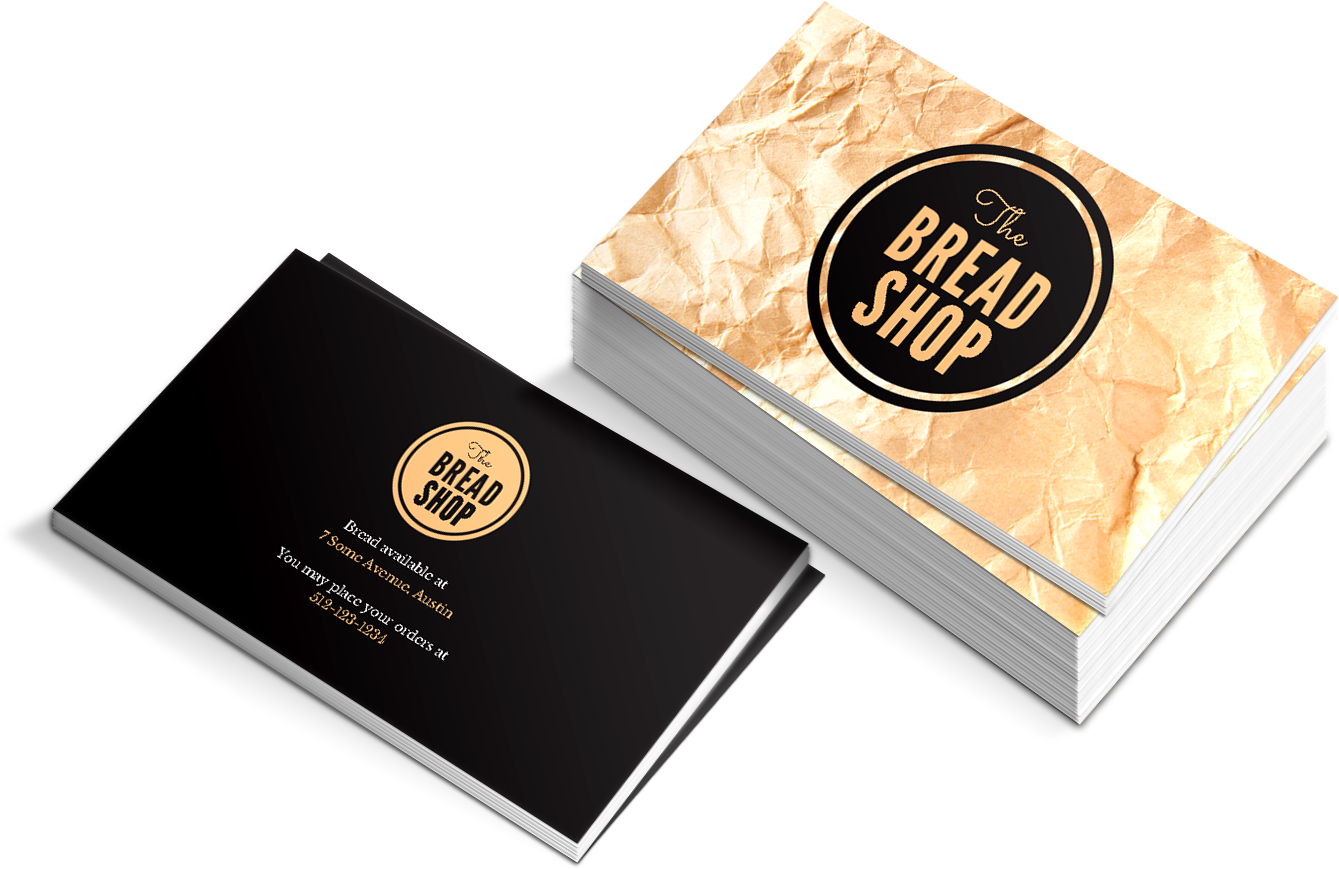 Bread Shop Business Cards Design PNG image