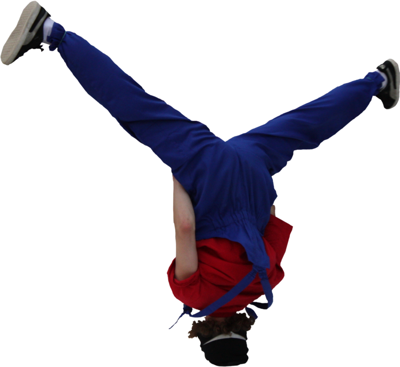 Breakdancer Inverted Freeze Pose PNG image
