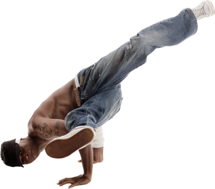 Breakdancer Inverted Freeze Pose PNG image