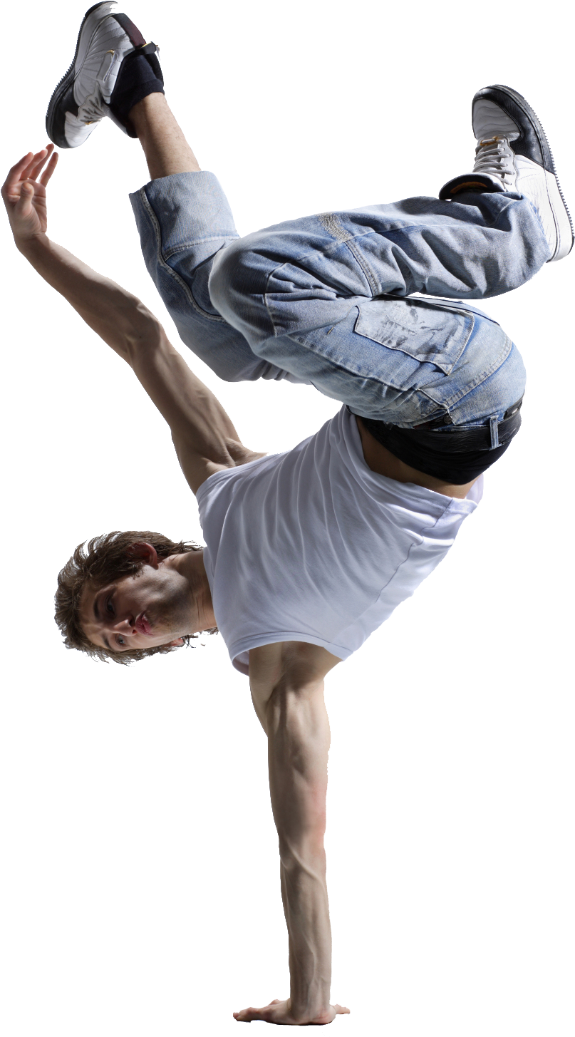 Breakdancer Inverted Freeze Pose PNG image