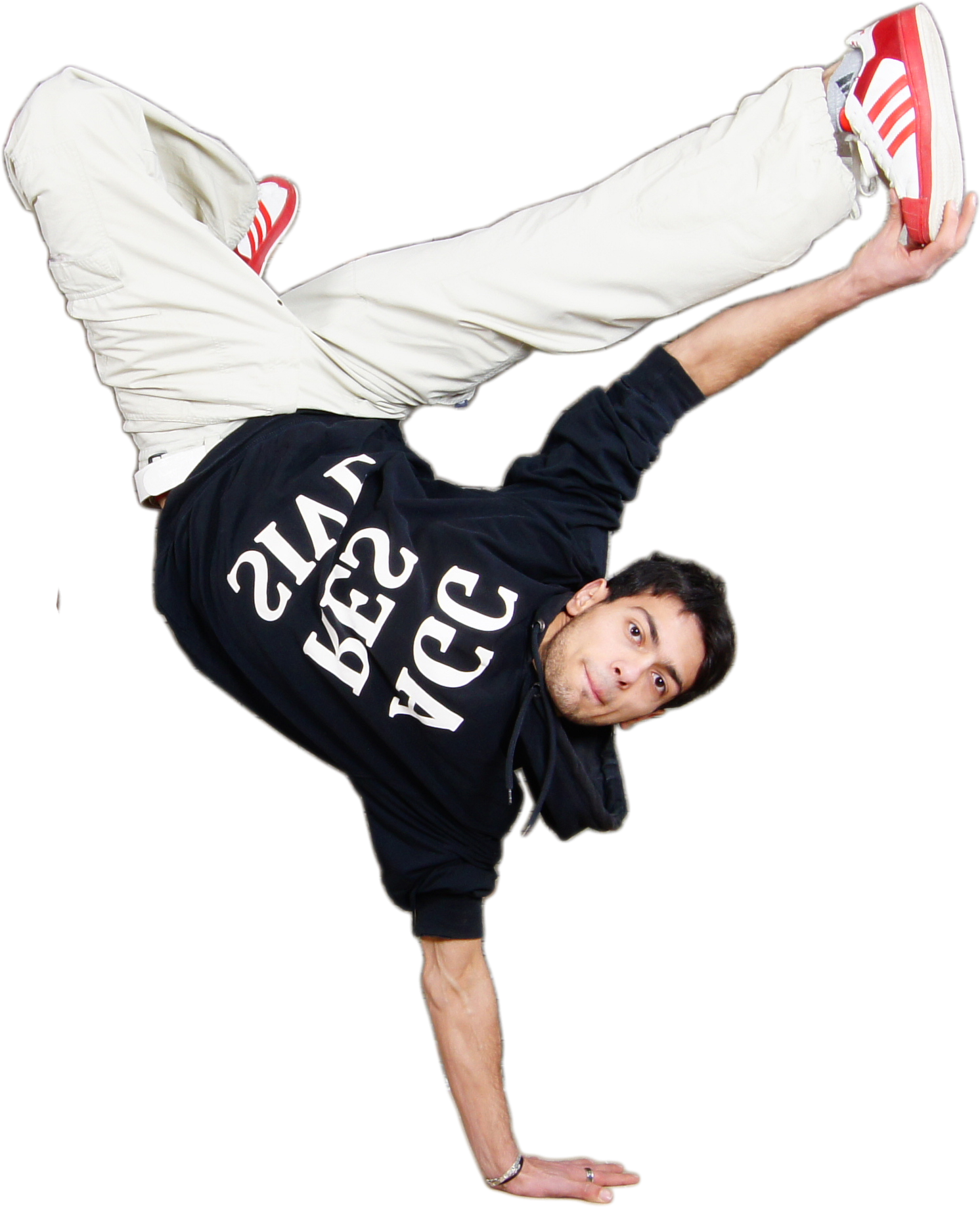 Breakdancer Inverted Freeze Pose PNG image