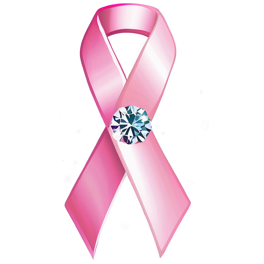 Breast Cancer Ribbon With Diamond Png Ytn80 PNG image