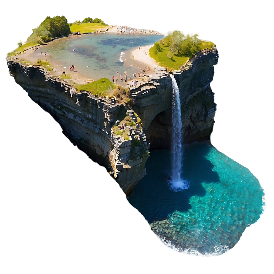 Breathtaking Summer Cliff Dive Png 05212024 PNG image