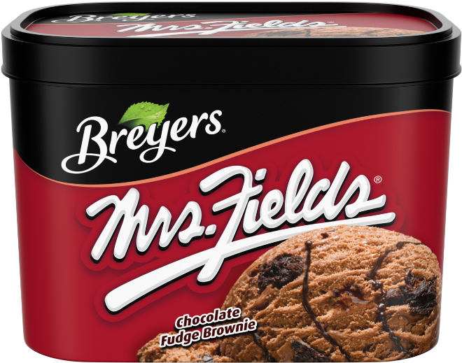 Breyers Mrs Fields Chocolate Fudge Brownie Ice Cream PNG image