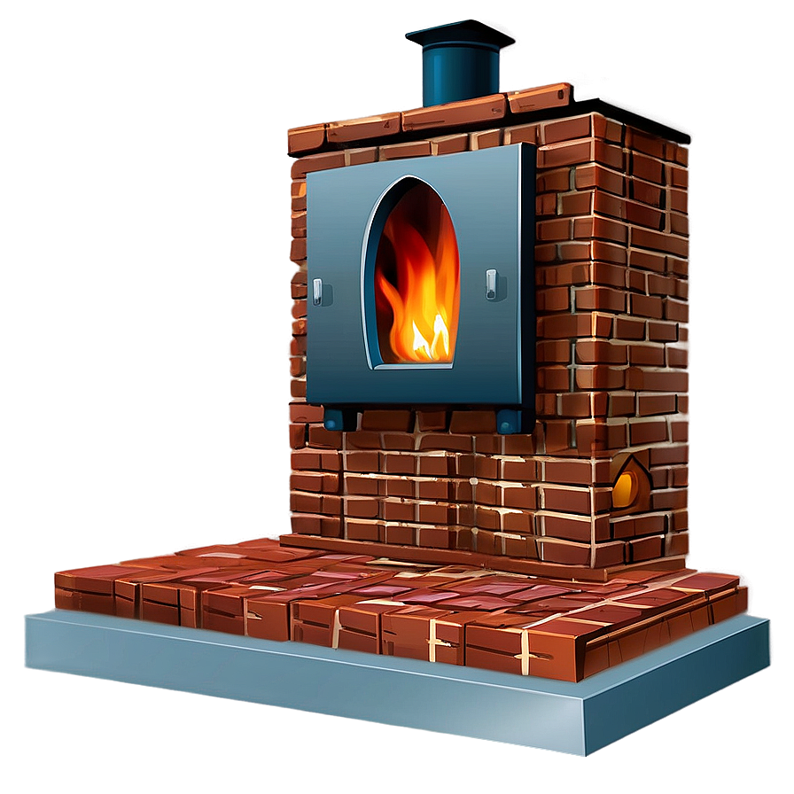 Brick Fireplace Design Png 05062024 PNG image