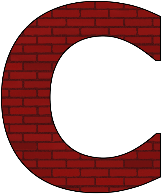 Brick Texture Letter C PNG image