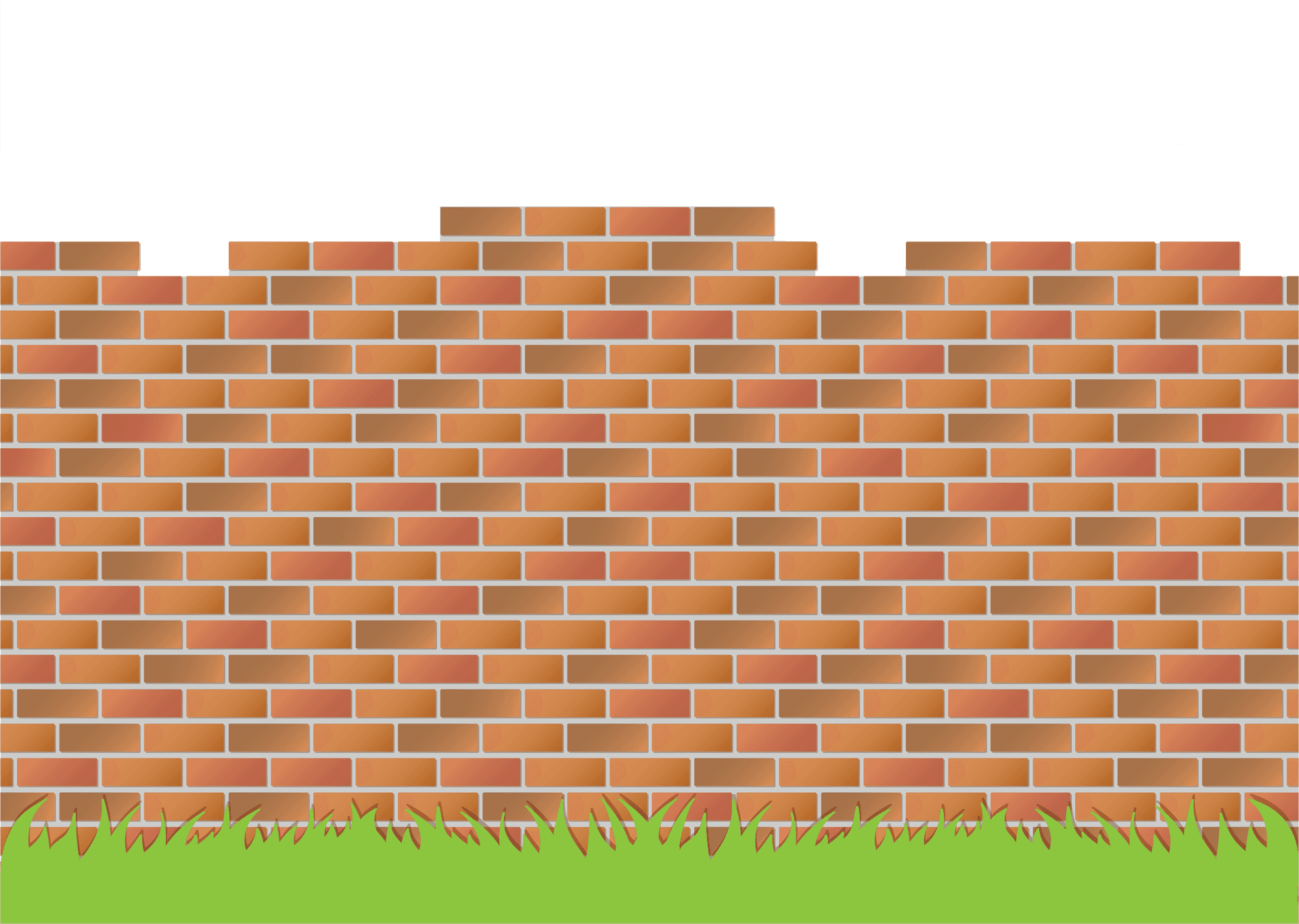 Brick Wall Cloudy Sky Vector PNG image