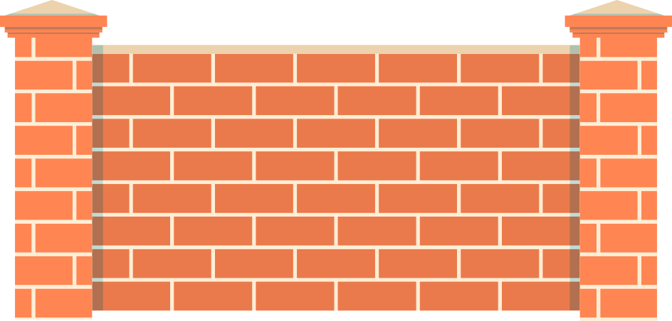 Brick Wallwith Columns PNG image