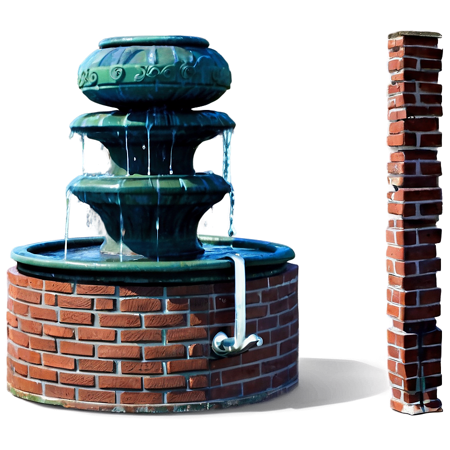 Brick Water Fountain Png 05062024 PNG image