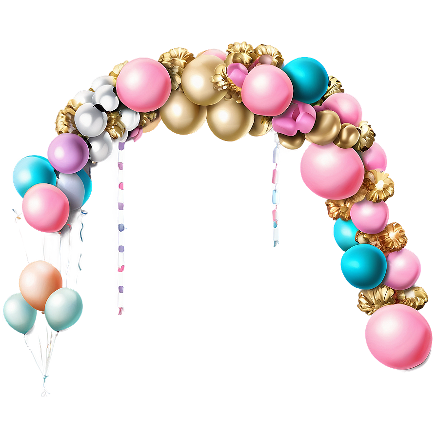 Bridal Shower Balloon Garland Png 06282024 PNG image