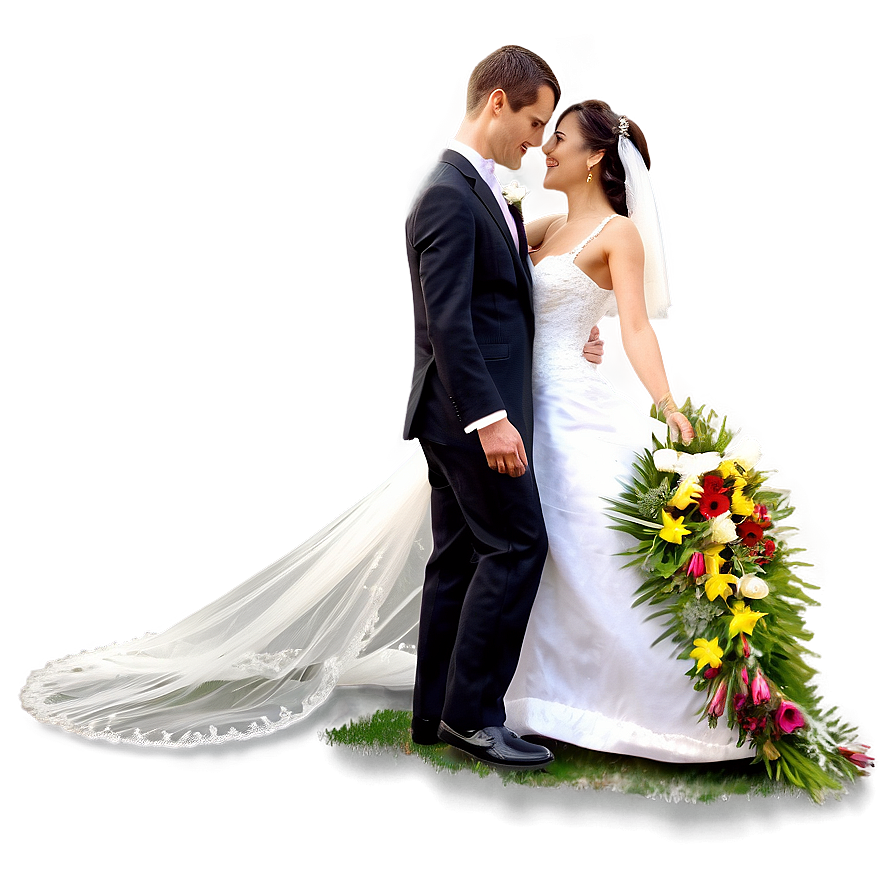 Bride And Groom On Beach Png 78 PNG image