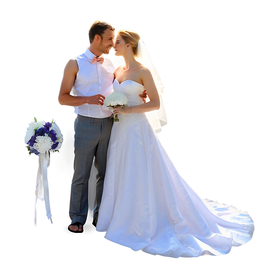 Bride And Groom On Beach Png 98 PNG image