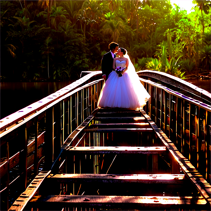 Bride And Groom On Bridge Png 83 PNG image