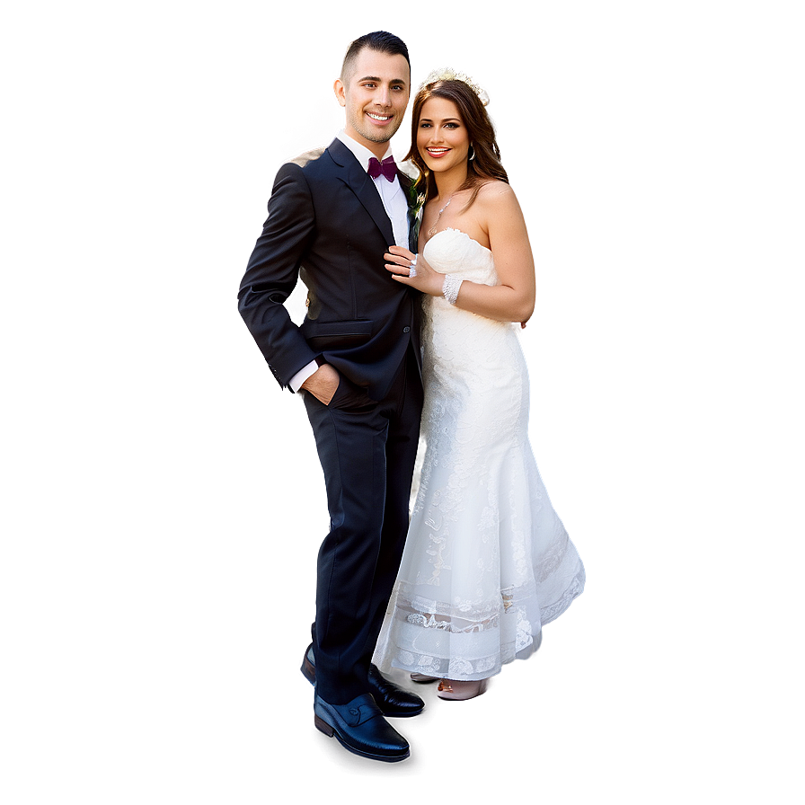 Bride And Groom With Rings Png Koy65 PNG image