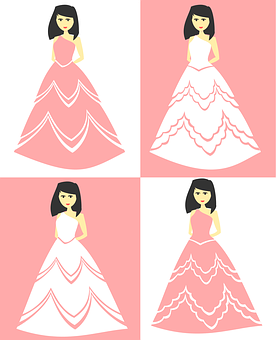 Bride Illustrations Variety Dresses PNG image