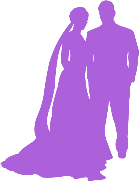 Brideand Groom Silhouette PNG image