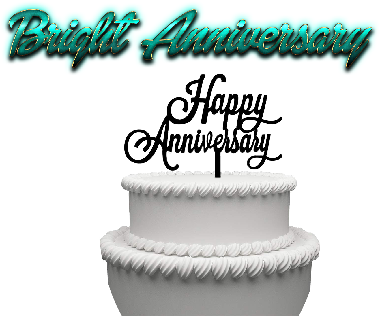 Bright Anniversary Celebration Cake PNG image