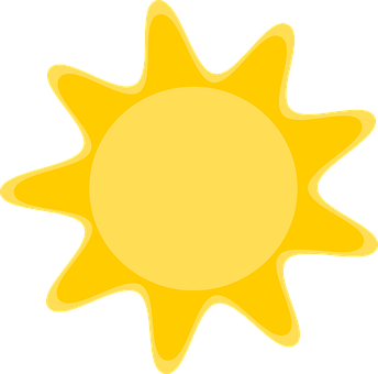 Bright Cartoon Sun Graphic PNG image