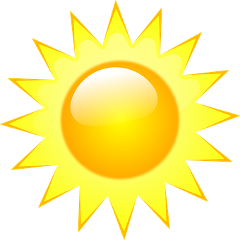 Bright Cartoon Sun Graphic PNG image