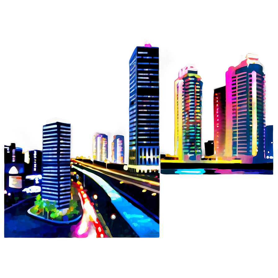 Bright City Nightlife Png 05212024 PNG image