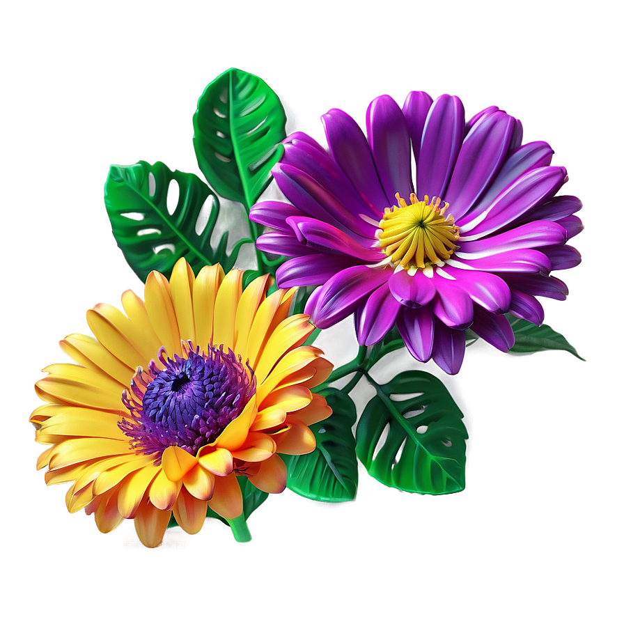 Bright Fiesta Flowers Png Bwf56 PNG image