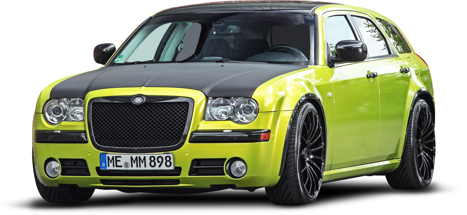 Bright Green Chrysler300 C Sedan PNG image