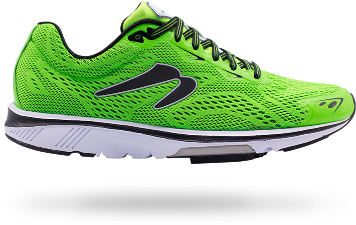 Bright Green Running Shoe Side View PNG image