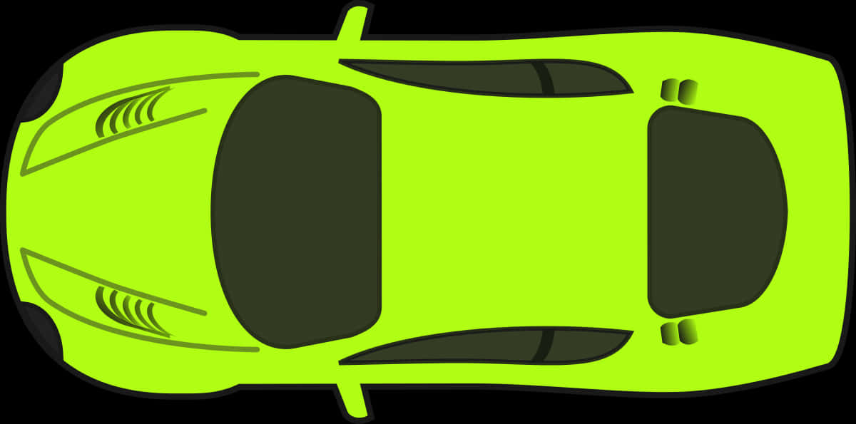 Bright Green Sports Car Top View PNG image