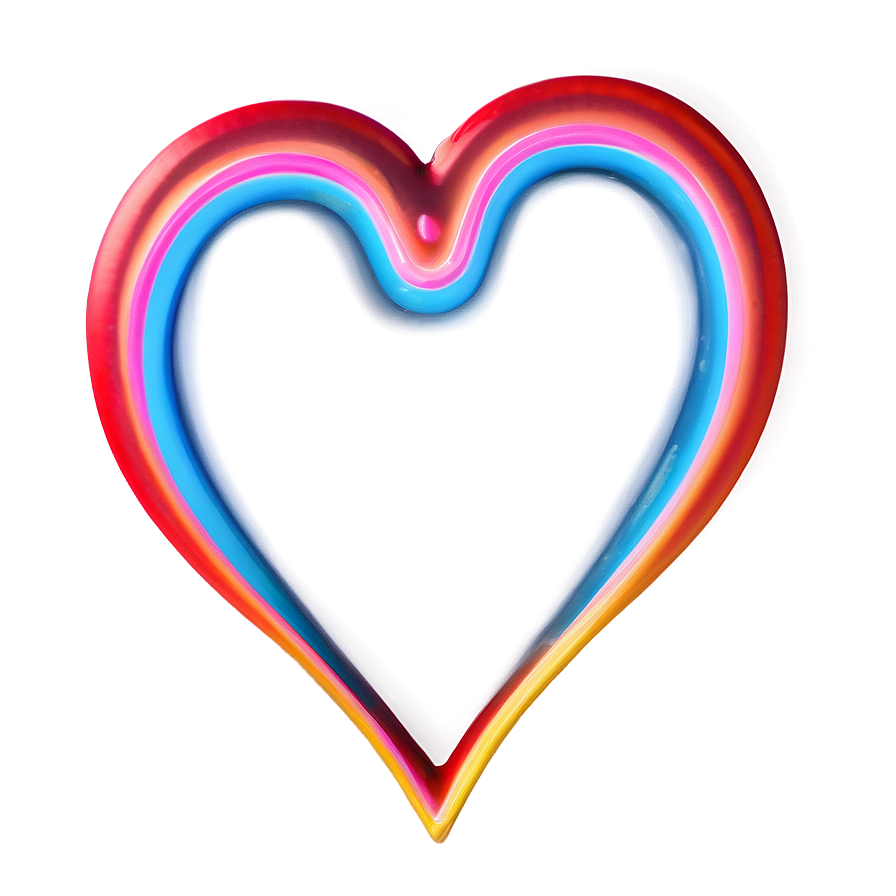 Bright Neon Heart Png Byv PNG image