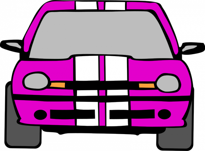 Bright Pink Car Front Illustration PNG image