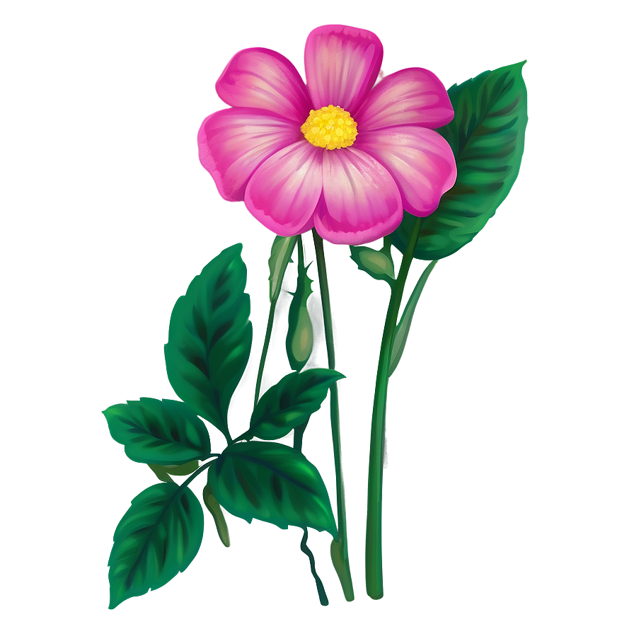 Bright Pink Flower Art Png 2 PNG image