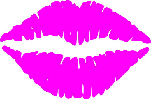 Bright Pink Lips Graphic PNG image