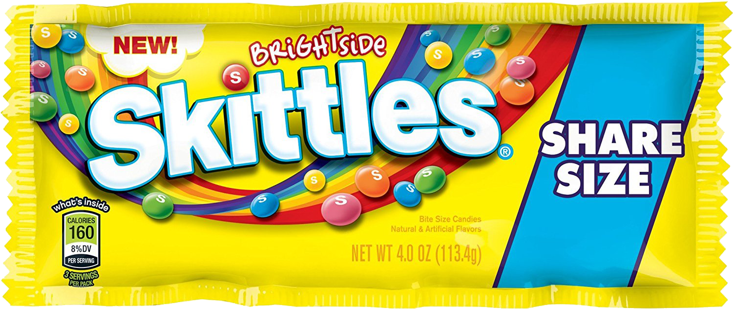 Bright Side Skittles Share Size Packaging PNG image