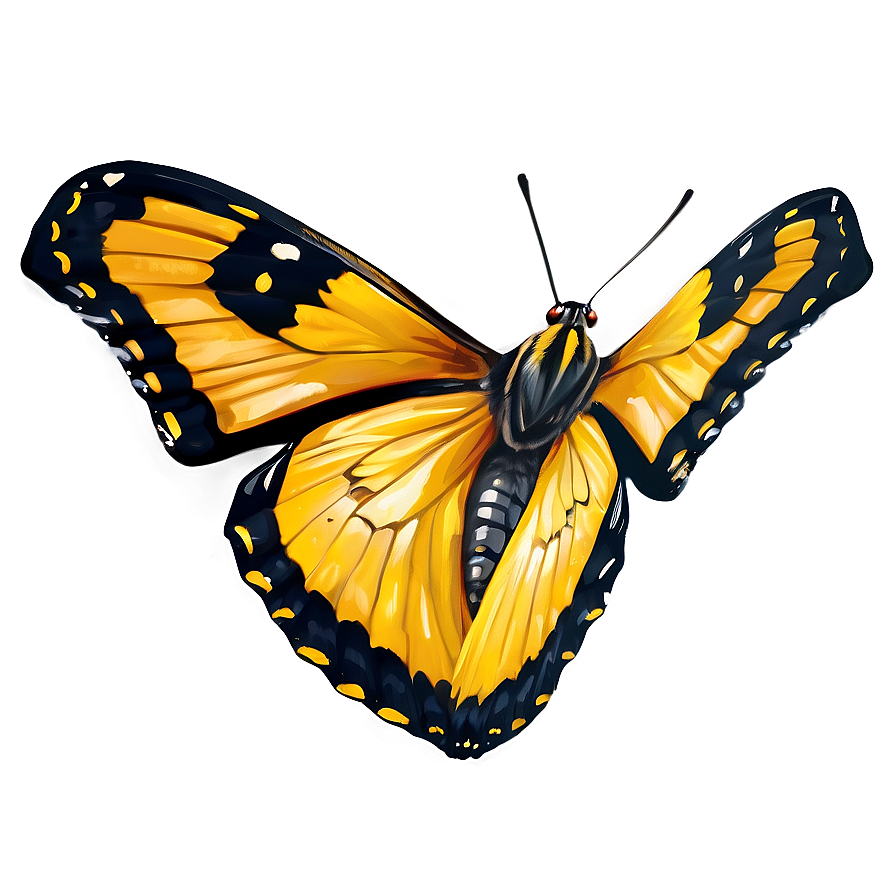 Bright Yellow Butterfly Png Kxf37 PNG image