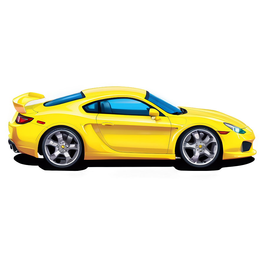 Bright Yellow Car Drawing Png Rbb PNG image