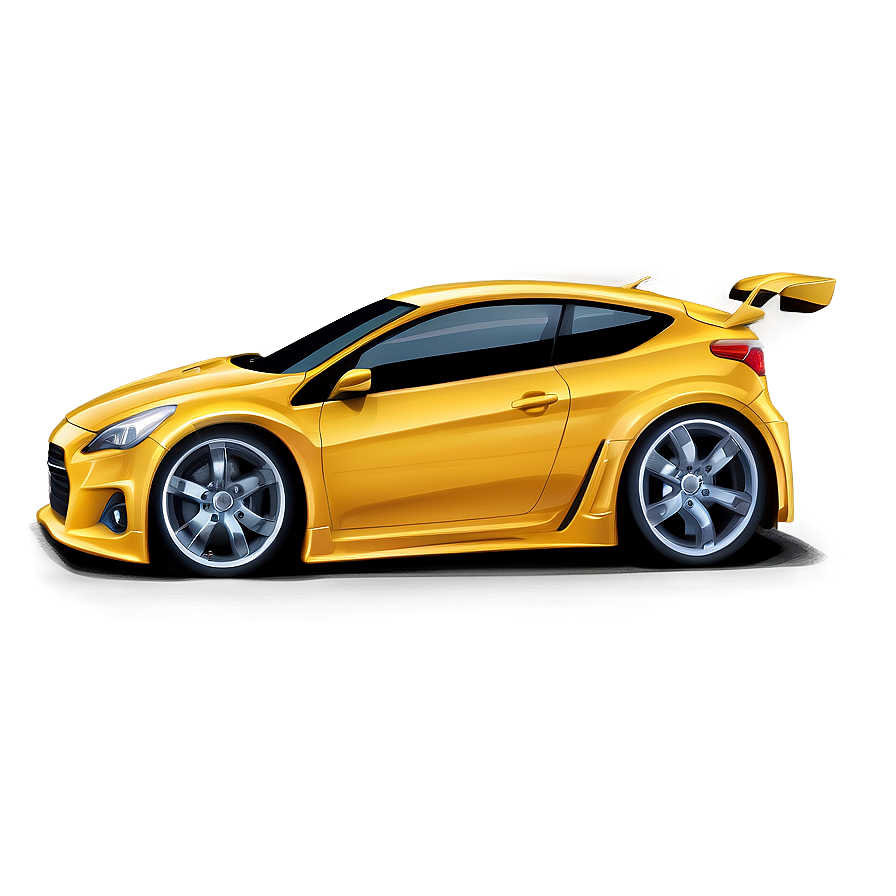 Bright Yellow Car Drawing Png Tas PNG image