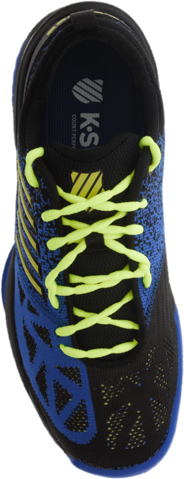 Bright Yellow Laceson Blue Sneaker PNG image