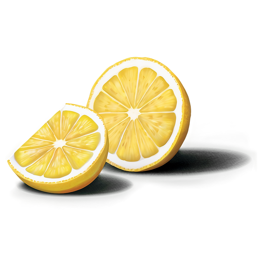 Bright Yellow Lemon Slice Png Fan PNG image