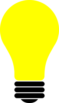 Bright Yellow Lightbulb Graphic PNG image