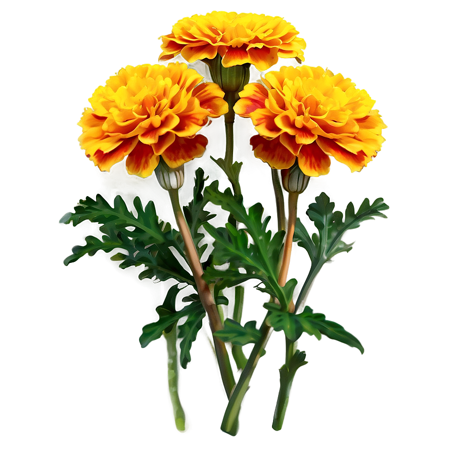 Bright Yellow Marigolds Png Foo28 PNG image