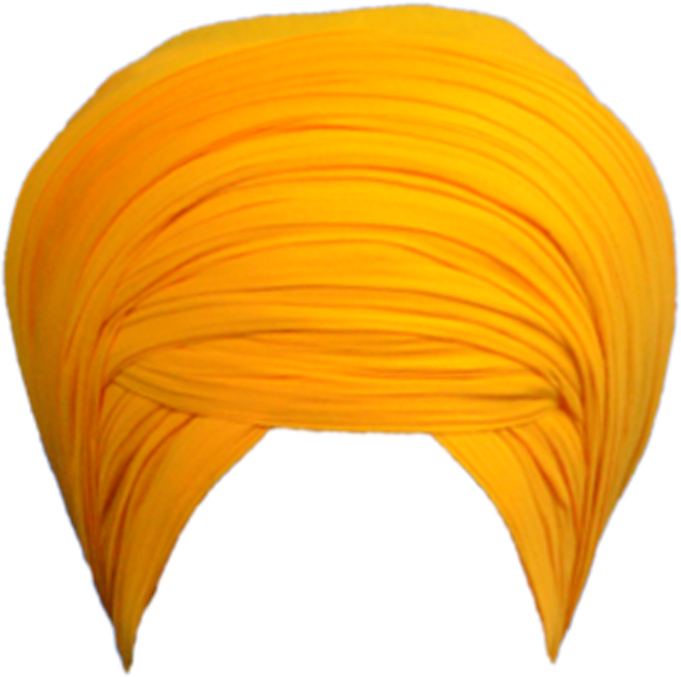 Bright Yellow Sikh Turban PNG image