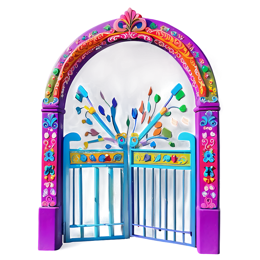 Brightly Painted Fun Gate Png 05242024 PNG image
